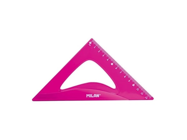 Milan Flex & Resistant Acid, Protractor, Linjal, Trekant, 4 stykker, Rosa, 45° & 60°, Halvsirkel, 108 g