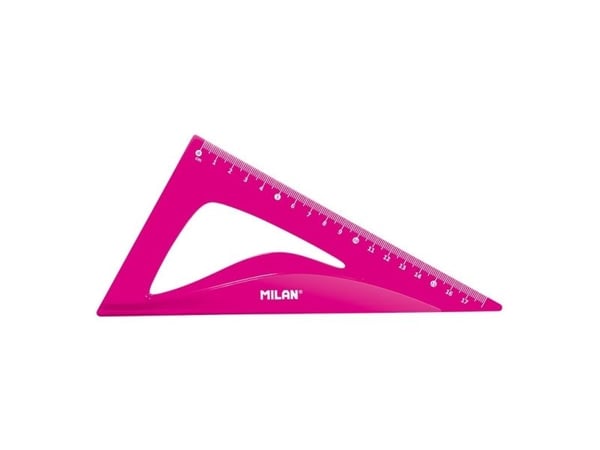 Milan Flex & Resistant Acid, Protractor, Linjal, Trekant, 4 stykker, Rosa, 45° & 60°, Halvsirkel, 108 g