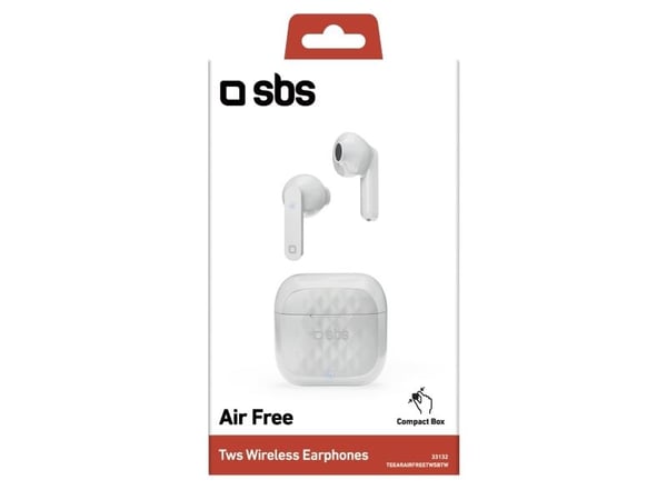 SBS TWS Air Free, True Wireless Stereo (TWS), Samtaler/musikk, Hodetelefoner, Hvit