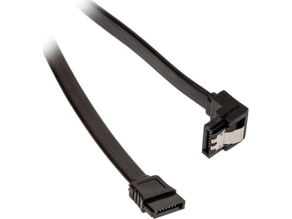 Akasa PROSLIM - SATA-kabel - Serial ATA 150/300/600 - SATA (hunn) høyrevinklet til SATA (hunn) låst - 50 cm - svart