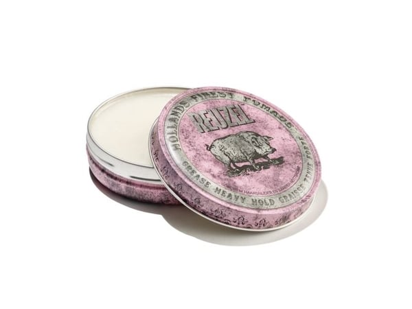 Reuzel hollands Finest Pomade Pomade med veldig sterk hold basert på voks og olje i rosa 35g