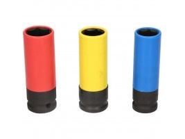 Brilliant Tools BT691005, Støpselsett, 1/2", Metrisk, 3 hoder, 17,19,21 mm, Aluminium