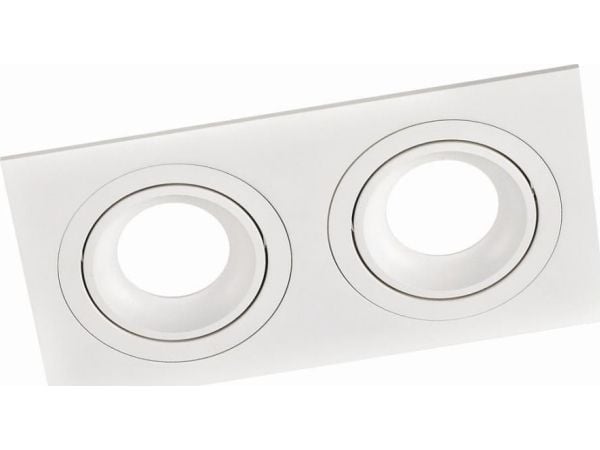 Leduro - Recessed lamp holder - 3 innganger - GU10 - rektangel - hvit