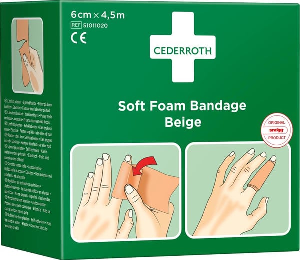 Myk skumbandasje Beige 6cm x 4,5m