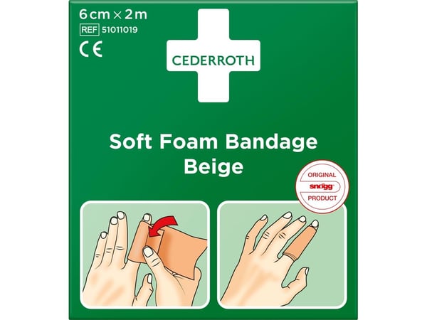 Myk skumbandasje Beige 6cm x 2m