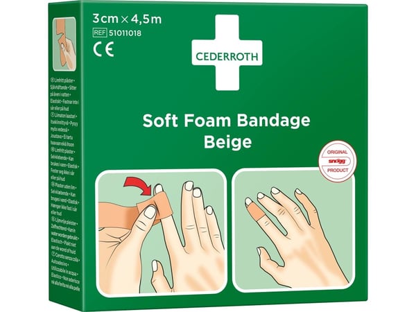Myk skumbandasje Beige 3cm x 4,5m
