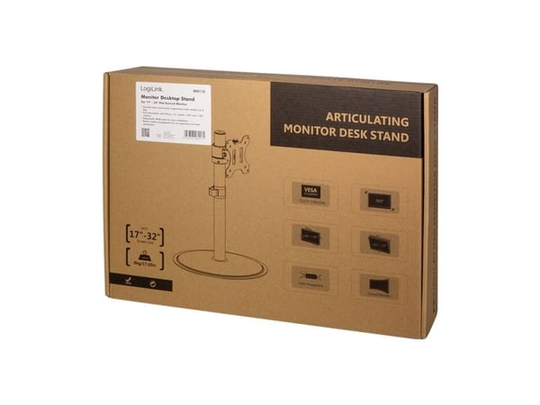 LogiLink BP0110, Frittstående, 8 kg, 43,2 cm (17"), 81,3 cm (32"), 100 x 100 mm, Sort
