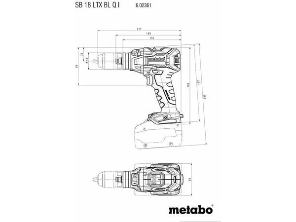 Metabo 602361840, Slagtrekker, Pistolhåndtak, 130 Nm, 2,4 kg, B08XQQ8HYP