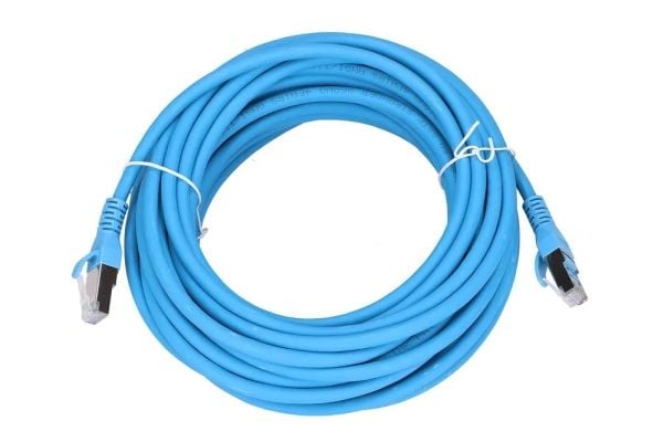 Extralink - Koblingskabel - RJ-45 (hann) til RJ-45 (hann) - 10 m - 6 mm - SF/UTP - CAT 6a - med støvel, innendørs, uten hindringer - blå