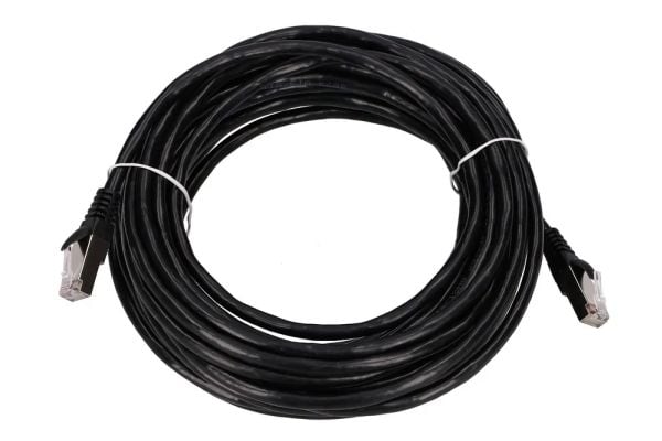 Extralink - Patch-kabel - RJ-45 (hane) till RJ-45 (hane) - 10 m - 5.6 mm - FTP - CAT 5e - inomhus, formpressad, hakfri - svart