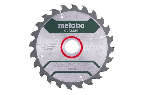Metabo Classic Precision Cut Wood - Sirkelformet sagblad - 190 mm - 24 tenner