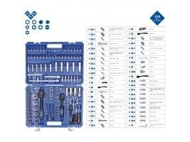 Brilliant Tools BT023172, Støpselsett, 1/2", Imperisk, 172 hoder, 1-1/4,1/2,3/8", 465 mm