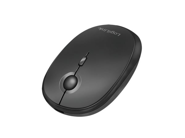 LogiLink ID0204, Ambidekstriøs, RF trådløs + Bluetooth, 1600 DPI, Sort