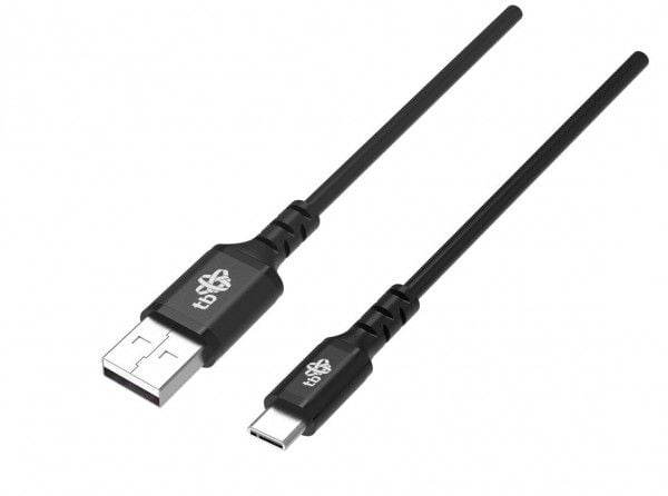 USB til USB-C 2 m silikon svart Quick Charge-kabel
