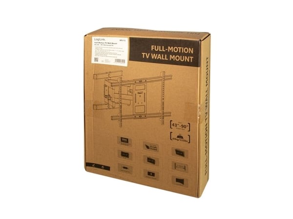 LogiLink BP0115, 300 x 200 mm, 800 x 400 mm, -15 - 3°, -90 - 90°, 6°, Sort
