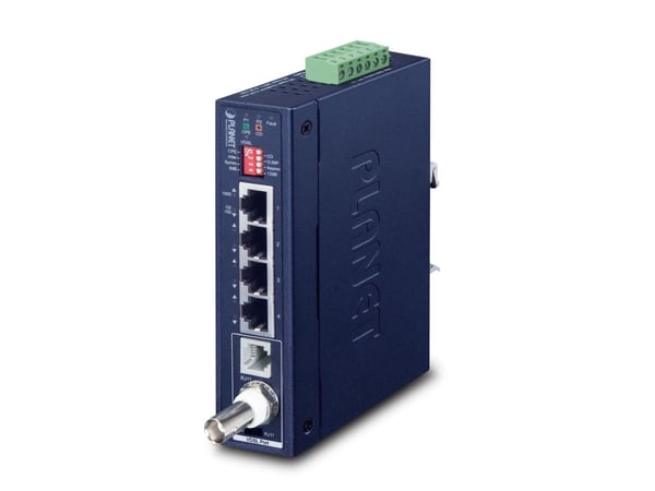 PLANET IP30 Industrial Gigabit Ethern, Sender og mottaker, 1200 m, IEEE 802.3, IEEE 802.3ab, IEEE 802.3u, Blå, Metall, 0.4 A
