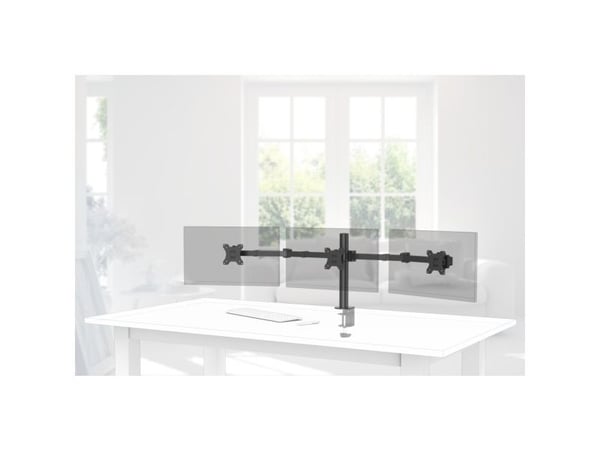Hama - Monteringssett (3 adjustable arms) - full bevegelse - for 3 skjermer - svart - skjermstørrelse: 10"-27" - skrivebordsmonterbar
