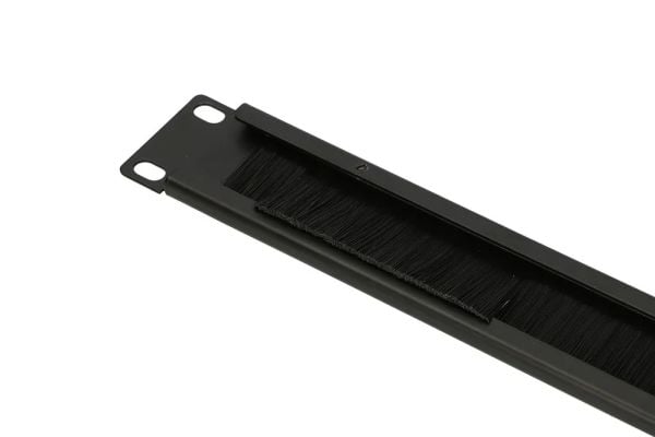 Extralink - Cable management panel with brush - rackmontering - svart - 1U - 19"