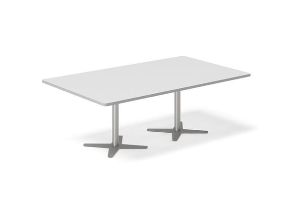 Konferencebord DNA, Lysgrå 2000x1200 mm rektangulært, Alugrå understel