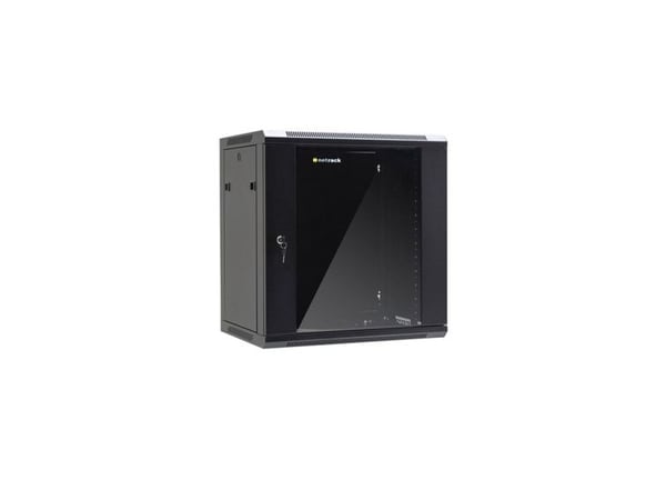 Netrack - Rack skåp - väggmontering - svart - 12U - 19"