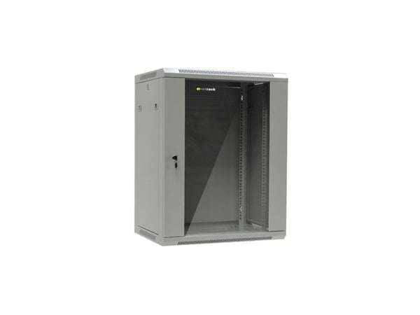 Netrack - Rack skåp - väggmontering - grå - 15U - 19"