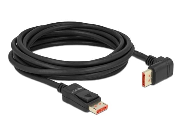 Delock - DisplayPort-kabel - DisplayPort (M) rett til DisplayPort (M) vinklet oppover - DisplayPort 1.4 - 5.0m - støtter 8K 60 Hz (7680 x 4320) - s...