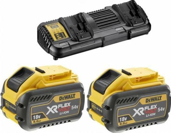 DeWALT DCB132X2, Akku- ja laturisetti, 9 ah, DeWalt, Musta, Keltainen, 10.8 - 54 V, 4 A