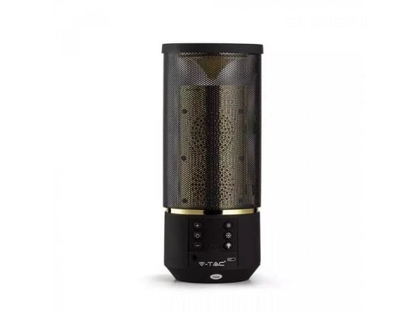 V-tac 2x3W bærbar LED Bluetooth-høyttaler, 1200 mAh, 88,3x88,3x204 mm