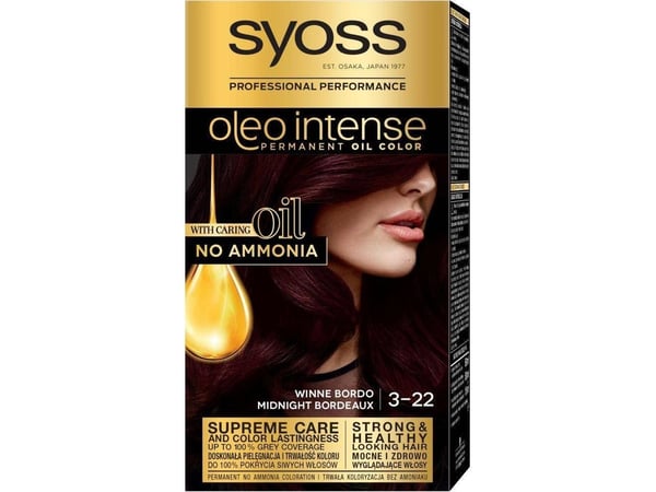 SYOSS_Oleo Intense permanentti hiusväri öljyt 3-22 Wine Maroon 3-22 Viini Maroon