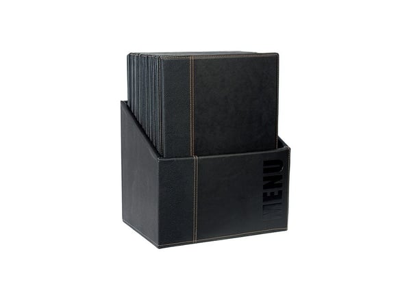 Securit MC-BOX-TRA4-BL, A4, Metall, PU lær, Svart, Matt, Lakk, Plastikk, Avrundede hjørner