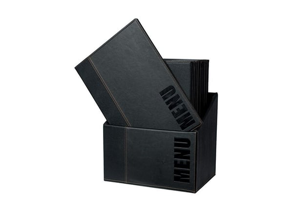 Securit MC-BOX-TRA4-BL, A4, Metall, PU lær, Svart, Matt, Lakk, Plastikk, Avrundede hjørner