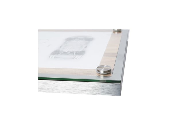 Securit MCS-A4-OAK, Informasjonsstativ, A4, Glass, Plast, Rustfritt stål, Tre, Satinert stål, Tre, 340 mm, 90 mm