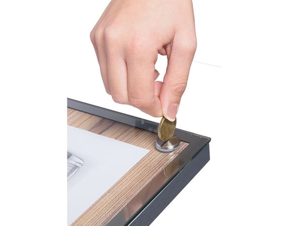 Securit MCS-A4-OAK, Informasjonsstativ, A4, Glass, Plast, Rustfritt stål, Tre, Satinert stål, Tre, 340 mm, 90 mm