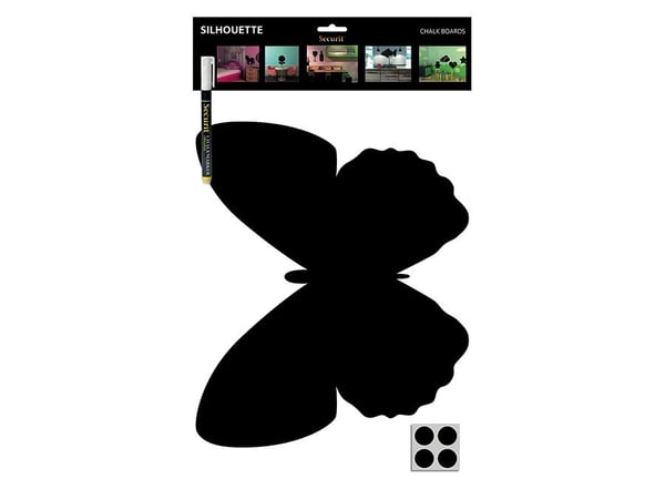 Securit FB-BUTTERFLY, 300 x 500 mm, Melamiini, Hartsi, Velcro, Musta