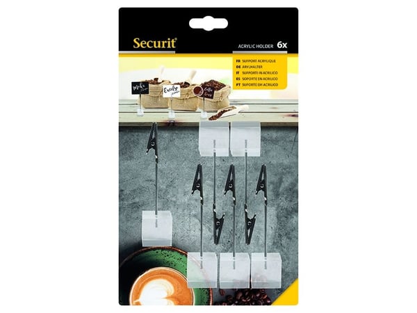 Securit TAG-HLD-AC, Gjennomsiktig, Plastikk, 247 mm, 150 mm, 2,8 cm, 6 stykker