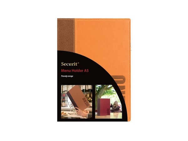 Securit MC-TRA5-LB, A5, Lær, PU plastikk, Plastikk, Oransje, Matt, Lakk, Plastikk, Avrundede hjørner