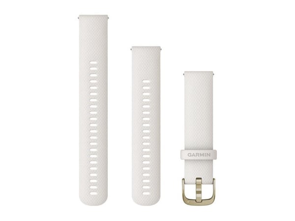 Garmin Quick Release 20 silikonirannehihna (sumuinen valkoinen / kermanvärinen kultainen solki) (010-12932-53)