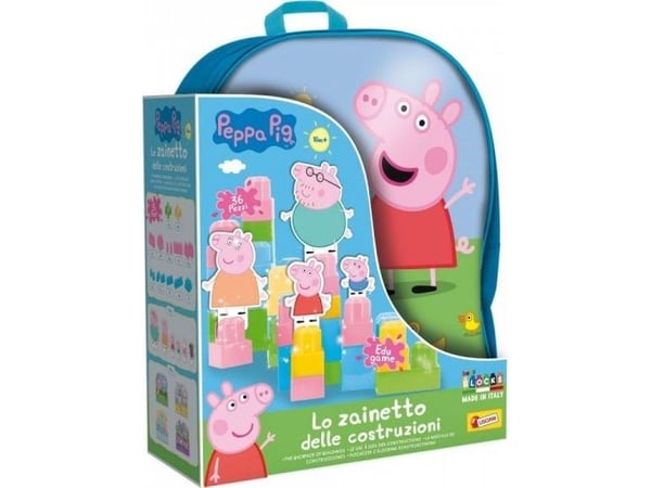 Lisciani LEAVES PIG PEPPA BACKPACK WITH CONSTRUCTION BLOCKSilla varustettuna