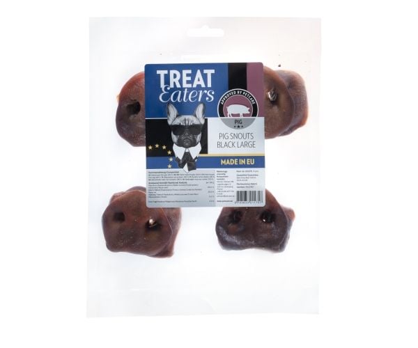 Hundeflaks grisører/små grisfinner sort large EU, 4-pk