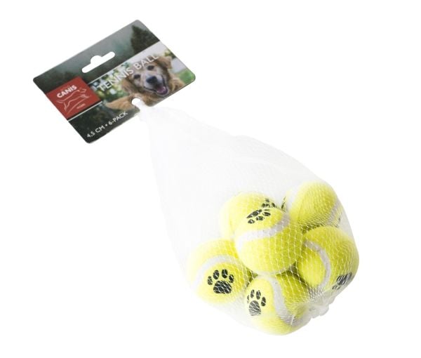 Tennisballer, hund, 4,5cm, 6 stk