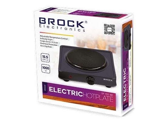 Brock Electronics EP 100 BK, Sort, Benkeplate, 1 zone(s), 1 zone(s), Rund, Elektrisk