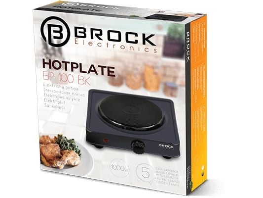 Brock Electronics EP 100 BK, Sort, Benkeplate, 1 zone(s), 1 zone(s), Rund, Elektrisk