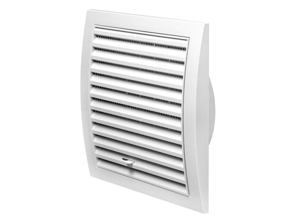 Europlast ventilationsgaller justerbart 190x190/D125, vit
