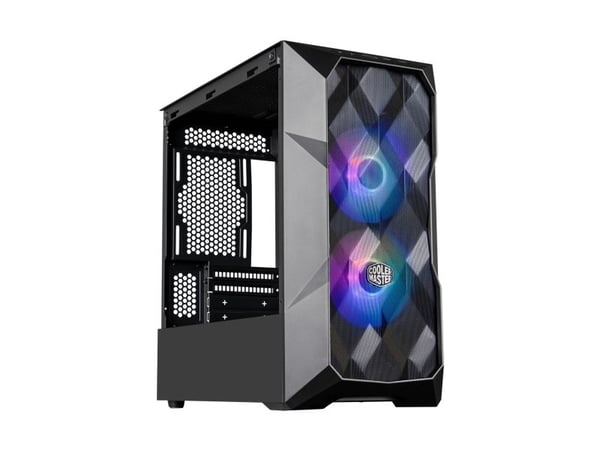 Cooler Master MasterBox TD300 MESH - Tower - micro ATX - sidepanel med vindu (herdet glass) - ingen strømforsyning (ATX) - svart - USB/lyd