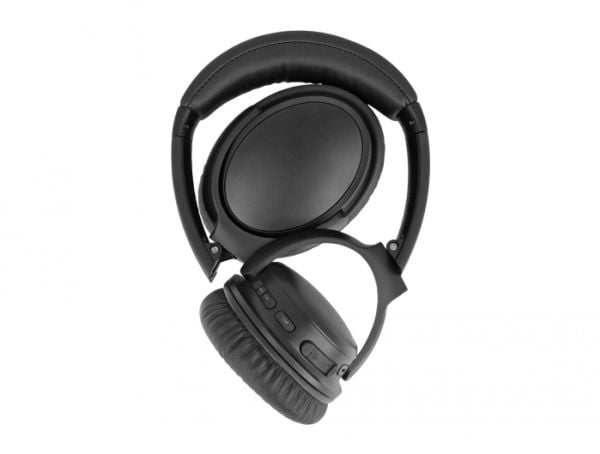 Delock - Hodetelefoner med mikrofon - full størrelse - Bluetooth - trådløs, kablet - 3,5 mm jakk - svart