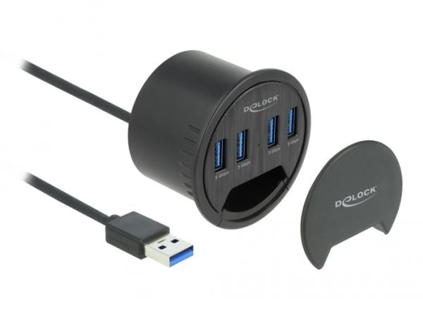 Delock - Hub - 4 x USB 3.2 Gen 1 - kan monteres i flukt
