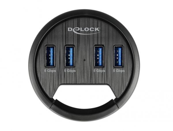 Delock - Hub - 4 x USB 3.2 Gen 1 - kan monteres i flukt