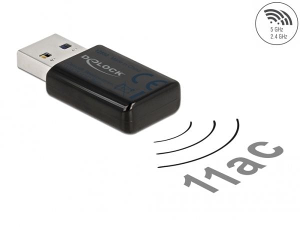 Delock Micro Stick 867 - Nettverksadapter - USB 3.0 - Wi-Fi 5 - svart