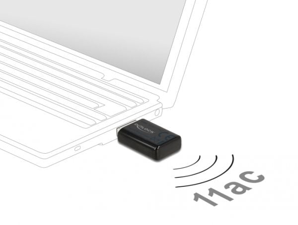 Delock Micro Stick 867 - Nettverksadapter - USB 3.0 - Wi-Fi 5 - svart