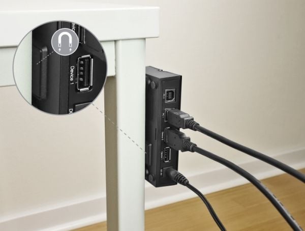 Delock - USB-periferdelesvitsj - 4 x USB 2.0 - veggmonterbar, overflatemonterbar